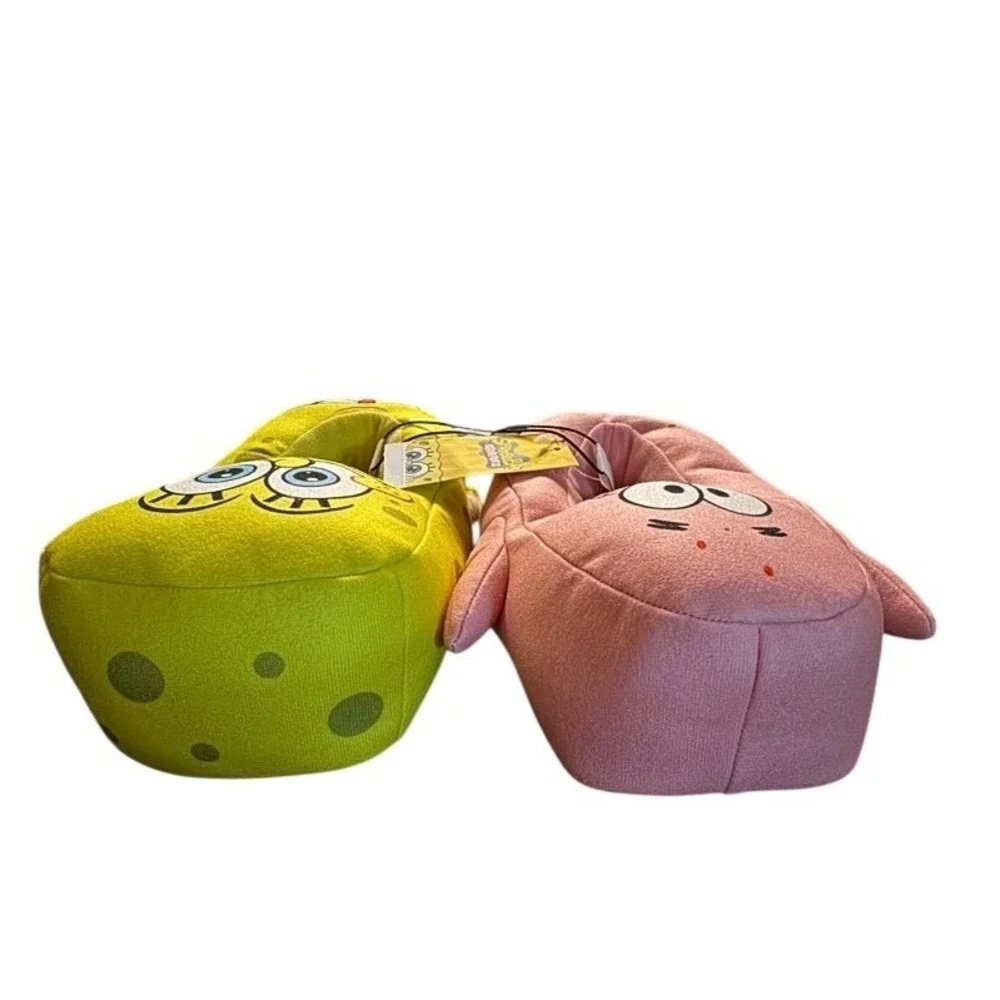 Kids Spongebob Patrick Star‎ Plush Slippers Youth Size 4-5 Yellow Pink